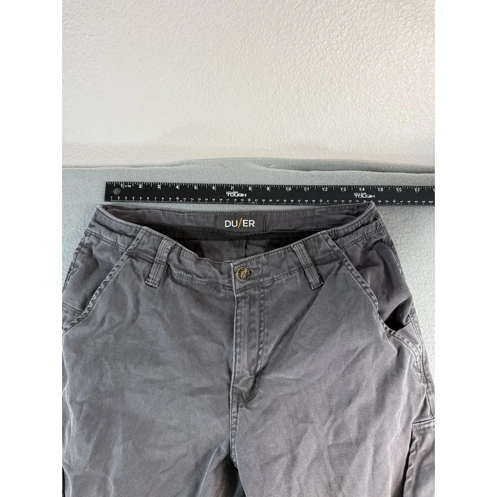 DU/ER Pants Mens 32x30 Gray Slim Fit Cargo Canvas Ankle Zip Travel MPTH1006